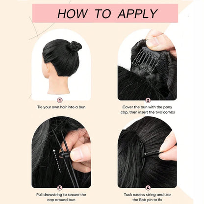 Synthetic Afro Puff Drawstring Ponytail - Dreadlock Hair Bun Extension