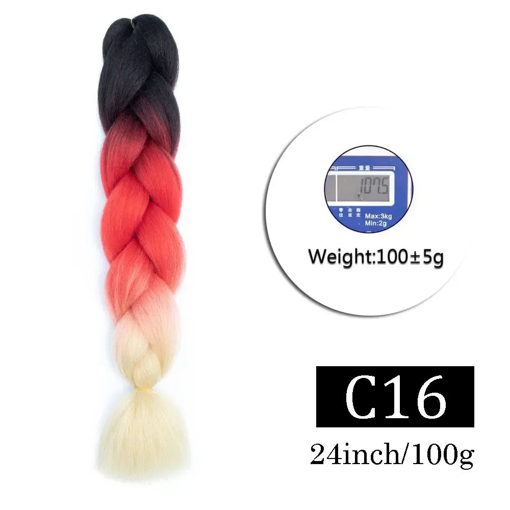 Jumbo Braiding Hair - Pre-Stretched Red White Blue Patriotic Twist Braids - Shello's Creative Boutique