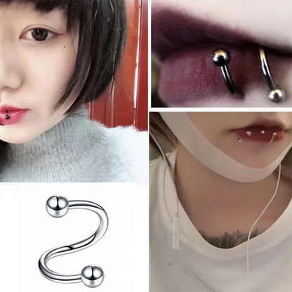 Stainless Steel Nose Ring Piercing Horseshoe Spike Septum Piercing Lip Tragus Helix Piercing Body Piercing Ring Hip Hop "S"