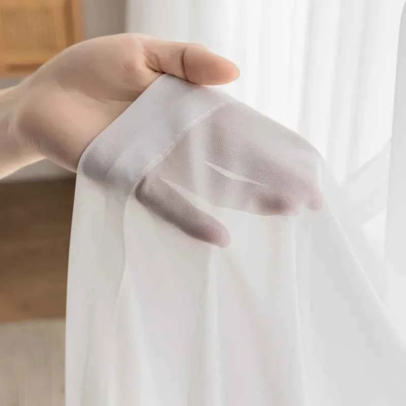 Custom Size French Spliced curtains for Living Room Bedroom Light Luxury Blackout Curtains Thickened Chenille White Tulle