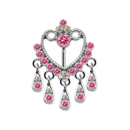 Pink Stainless Steel Belly Button Ring – Animal & Butterfly Styles