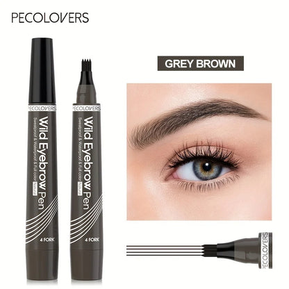 6 Colors 1pc Eyebrow Pen Waterproof 4 Split Tip Eyebrows Pen Eyebrow Tattoo Pen Waterproof Liquid Black Eyebrow Makeup Pencil - Shello's Creative Boutique