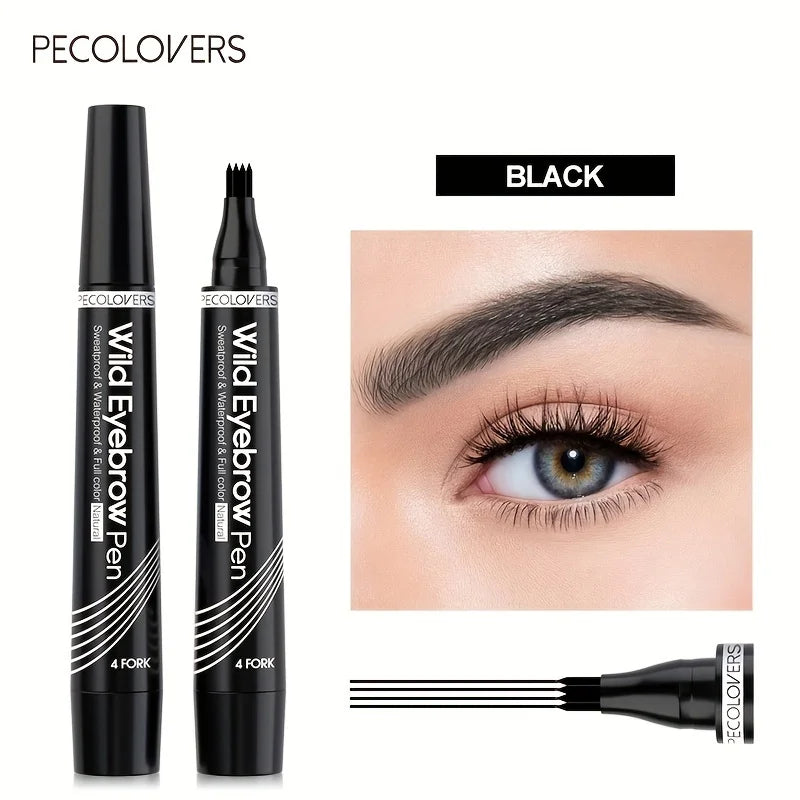 6 Colors 1pc Eyebrow Pen Waterproof 4 Split Tip Eyebrows Pen Eyebrow Tattoo Pen Waterproof Liquid Black Eyebrow Makeup Pencil - Shello's Creative Boutique