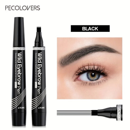 6 Colors 1pc Eyebrow Pen Waterproof 4 Split Tip Eyebrows Pen Eyebrow Tattoo Pen Waterproof Liquid Black Eyebrow Makeup Pencil - Shello's Creative Boutique