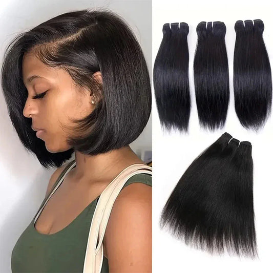 Bone Straight Brazilian Virgin Hair Bundles - 100g Natural Colour Weave - Shello's Creative Boutique
