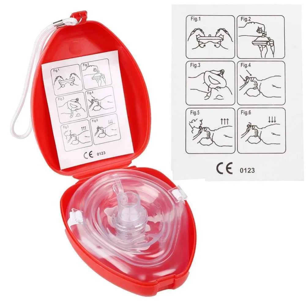 1-10pcs Professional First Aid CPR Breathing Mask Protect Rescuers Artificial Respiration Reuseable With One-way Valve Tools