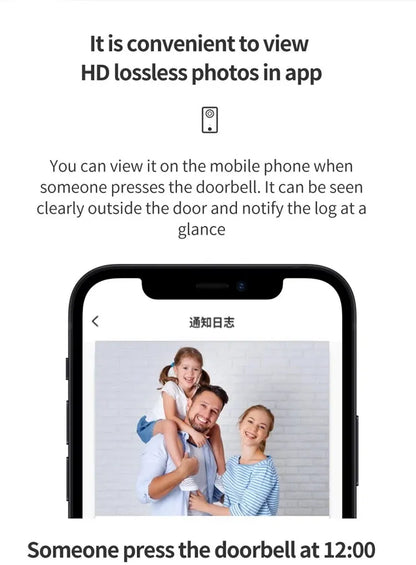 Wireless WiFi Video Doorbell with HD Camera, Night Vision & Voice Change