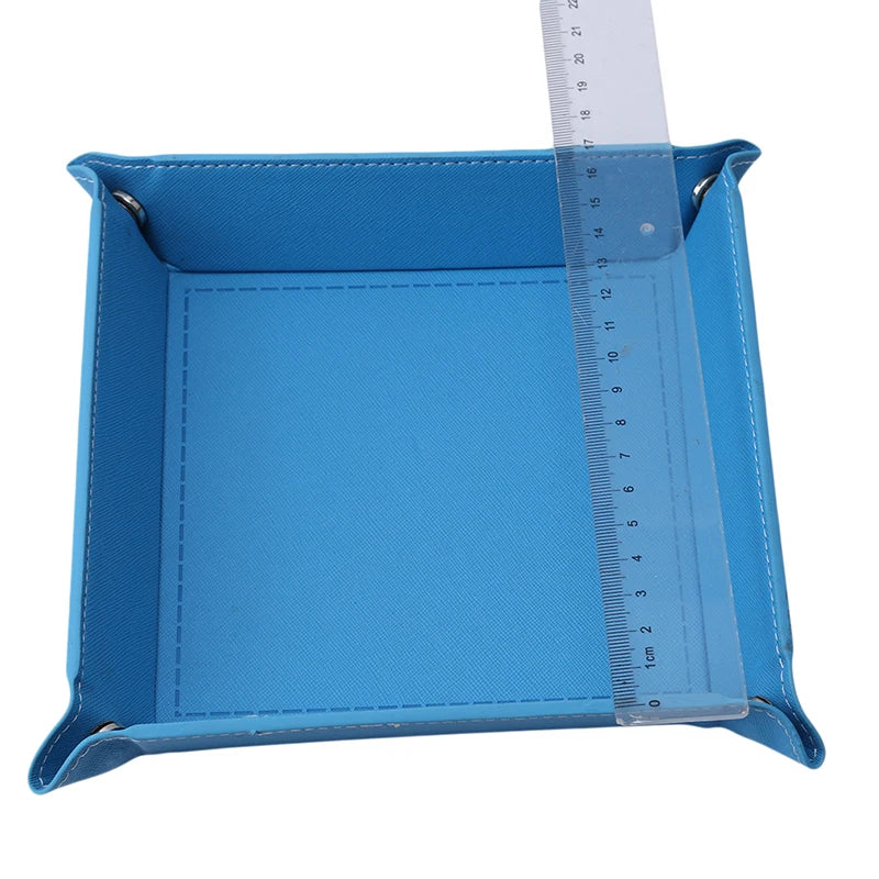 PU Leather Folding Valet Tray – Collapsible Desktop Storage for Keys, Phone, Wallet & Coins