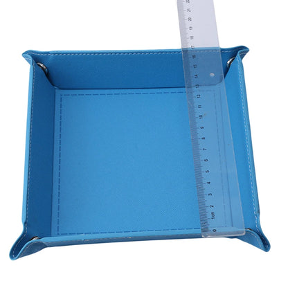 PU Leather Folding Valet Tray – Collapsible Desktop Storage for Keys, Phone, Wallet & Coins