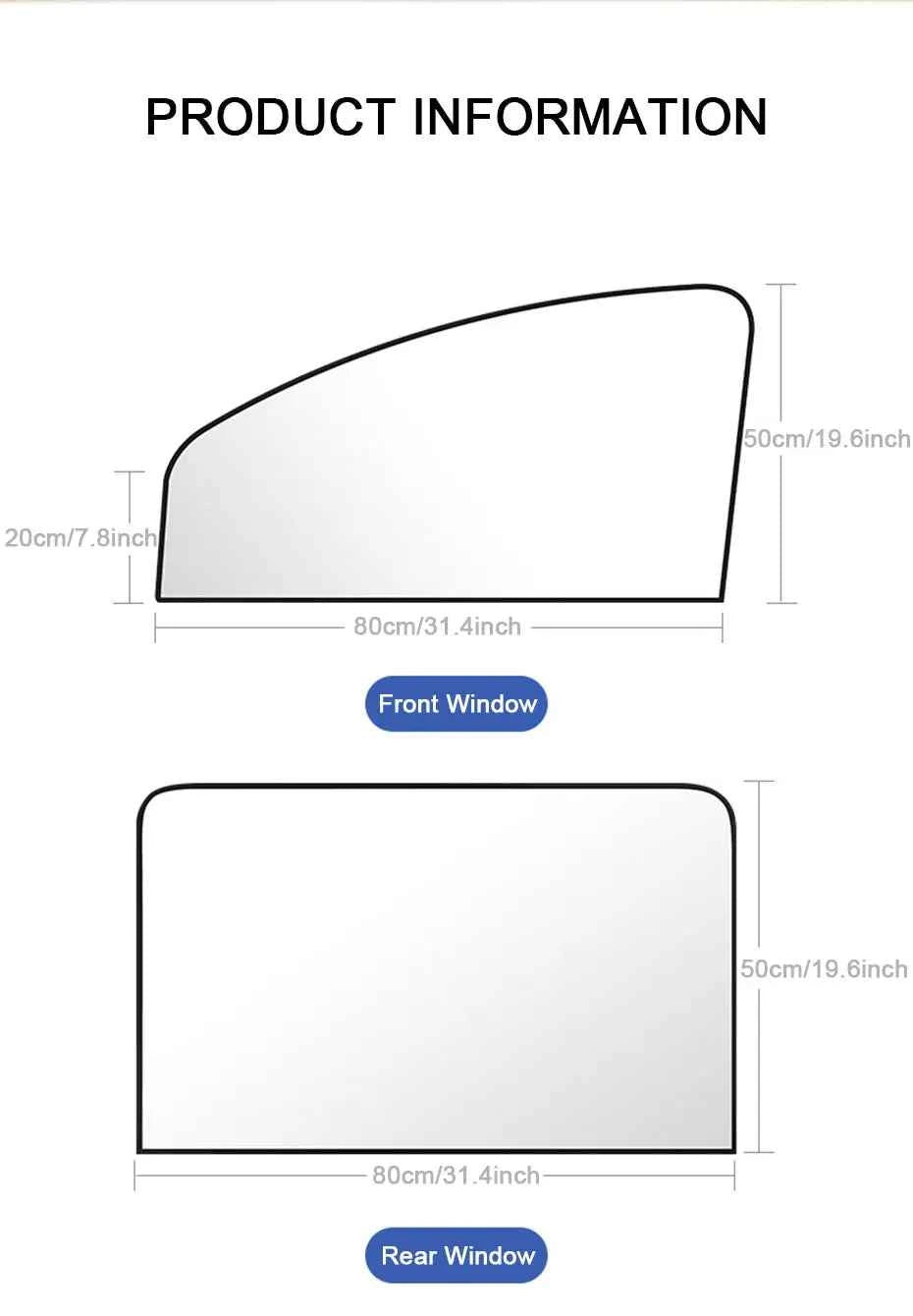 SEAMETAL 2Pcs Car Side Window Sun Shade Curtain Summer Sun Protection Sunshade Cover UV Reflective Magnetic Car Privacy Curtains