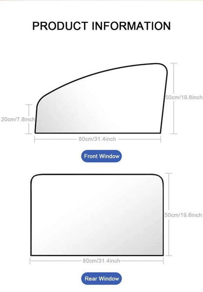 SEAMETAL 2Pcs Car Side Window Sun Shade Curtain Summer Sun Protection Sunshade Cover UV Reflective Magnetic Car Privacy Curtains