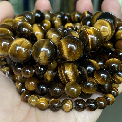 1 Strand 45pcs Natural Stone Beads – Rose Quartz, Tiger Eye, Obsidian