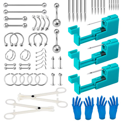 Body Piercing Jewellery Kit – Stainless Steel & Acrylic
