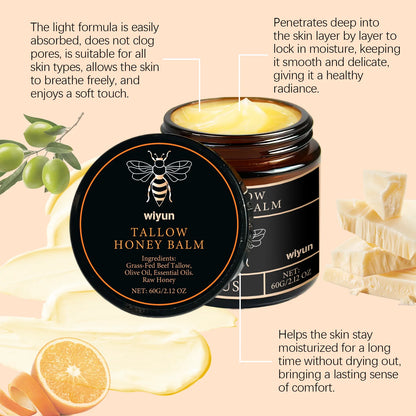 Tallow Honey Cream Glow Hydrating Skin Improve Elasticity Soft Bleaching Improve Dullness Firming Face Body Moisturizer Lotion - Shello's Creative Boutique