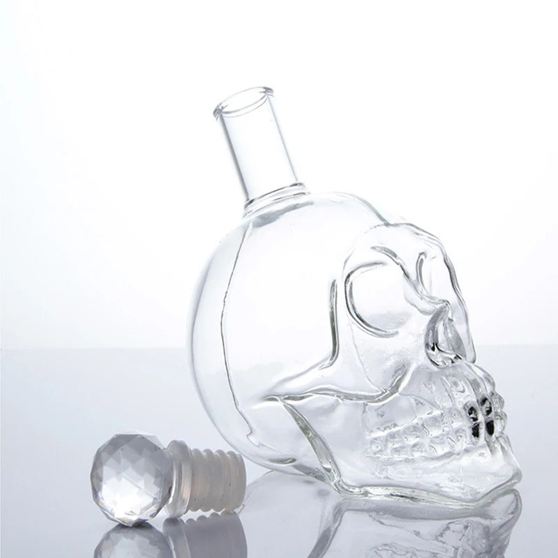 Skull Head Crystal Decanter & Glass Set – Gothic Bar Whisky Vodka Wine Spirits