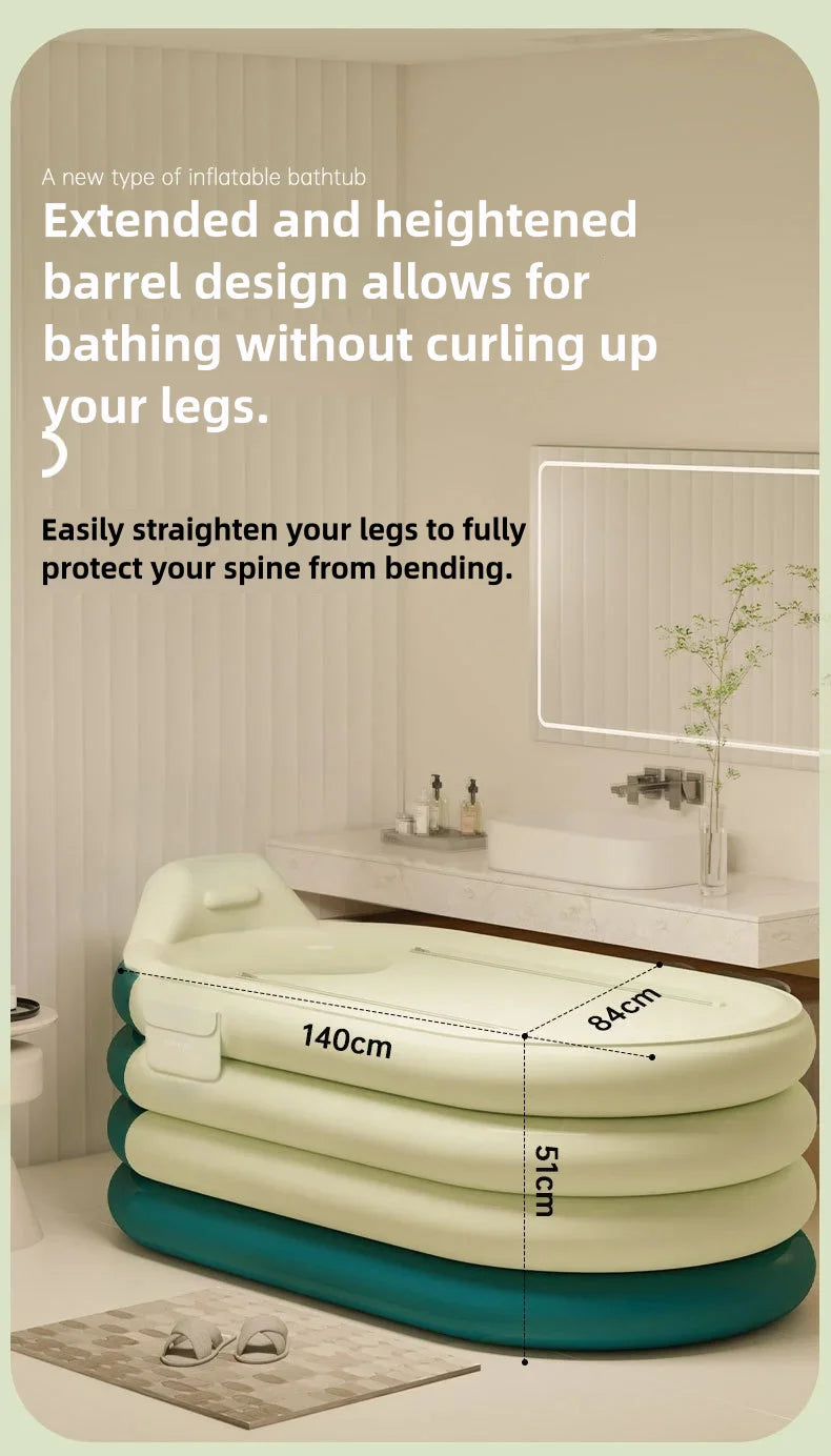 Foldable Adult Sitting Bathtub – Thickened Inflatable Bath Barrel for Sweat Steam & Medicine Bath