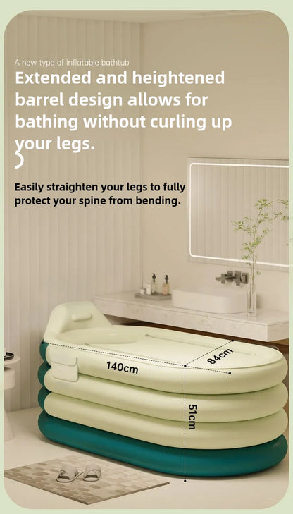 Foldable Adult Sitting Bathtub – Thickened Inflatable Bath Barrel for Sweat Steam & Medicine Bath