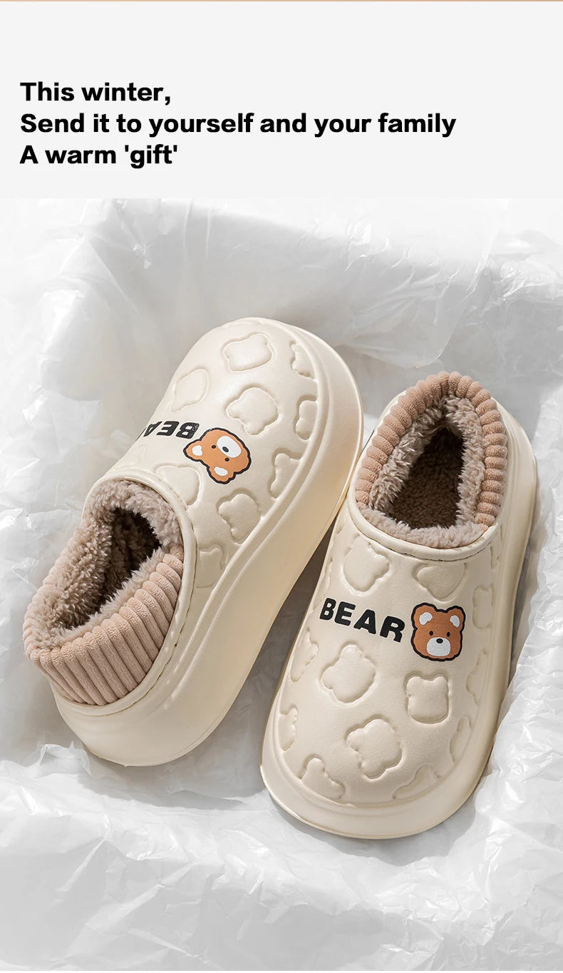 Women's Waterproof Winter Slippers – Non-Slip Insulated Cotton Shoes - Shello's Creative Boutique
