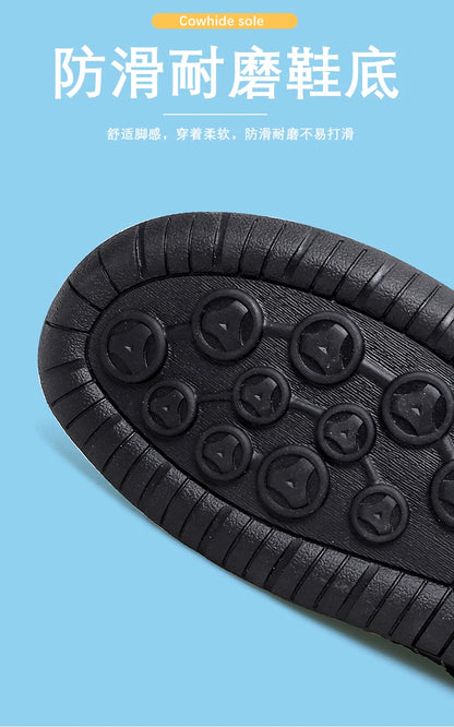 Men's Genuine Leather Beach Sandals - Breathable Hollow-Out Non-Slip Casual Slides