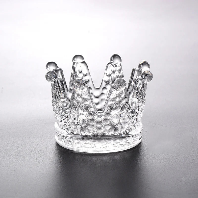 Crown Glass Crystal Ashtray – European Candlestick Style Home Décor