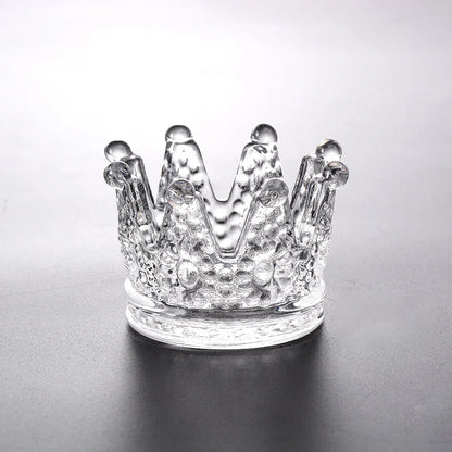 Crown Glass Crystal Ashtray – European Candlestick Style Home Décor