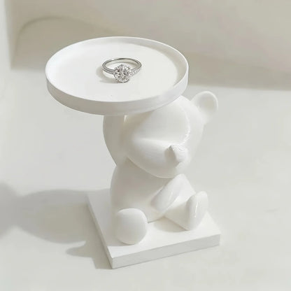 Polar Bear Seated Tray – Decorative Key & Trinket Storage Tray Gift for Home Décor