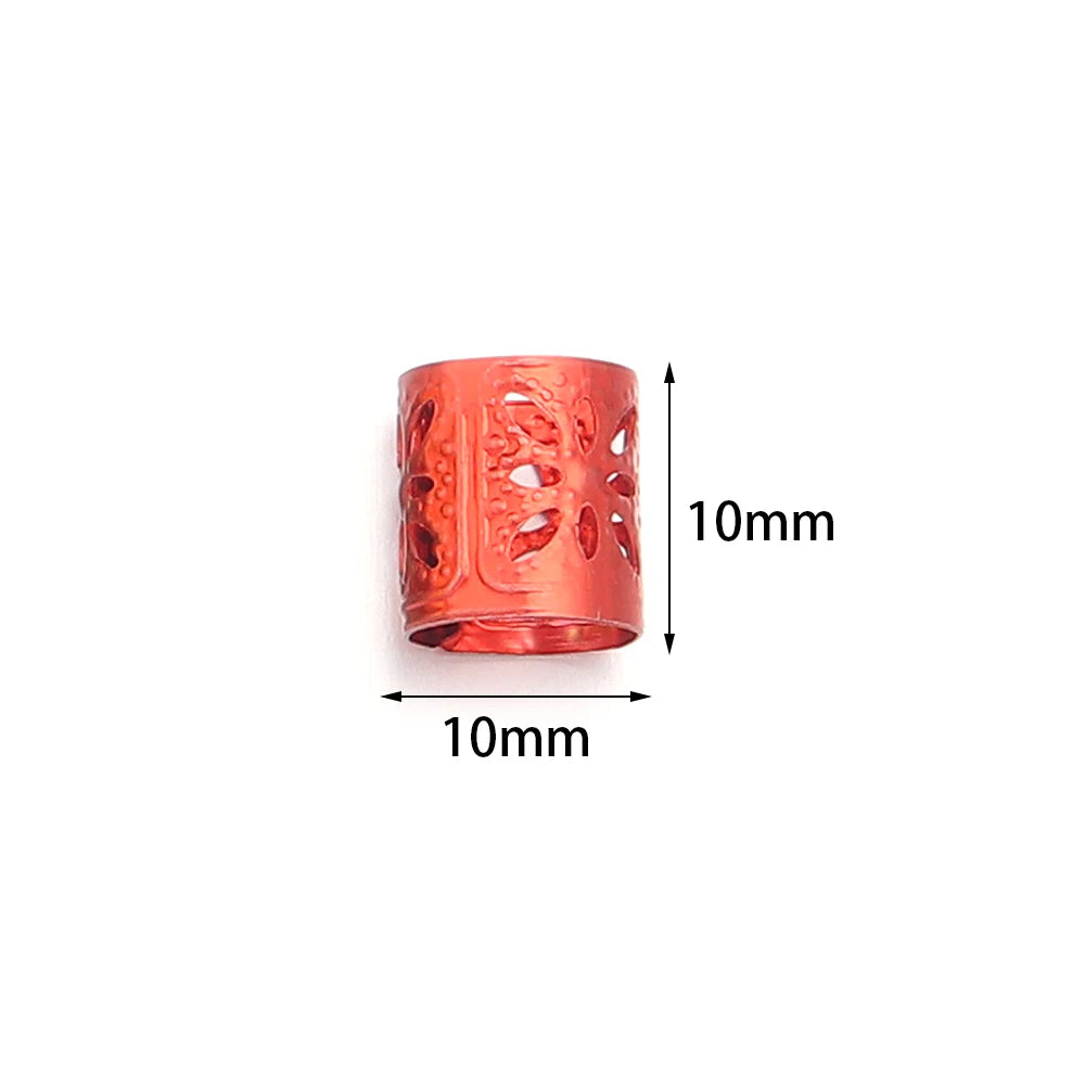 100Pcs/lot Dreadlock Hair Rings Metal Hollow Tube Dirty Dread Braids Adjustable for Cuffs Clip Hair Accessories Styling Tools - Shello's Creative Boutique