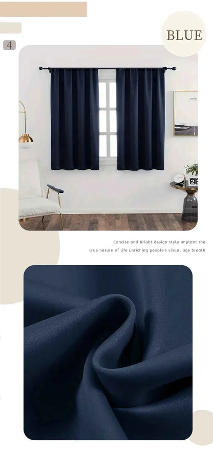 Modern Blackout Curtains - Thermal Insulated Short Drapes for Kitchen & Bedroom (95% Light Blocking) - Shello's Creative Boutique