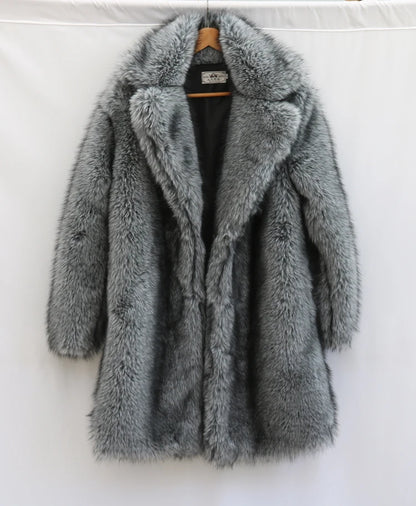 Men's Faux Fur Long Coat - Winter Trench Coat Plus Size