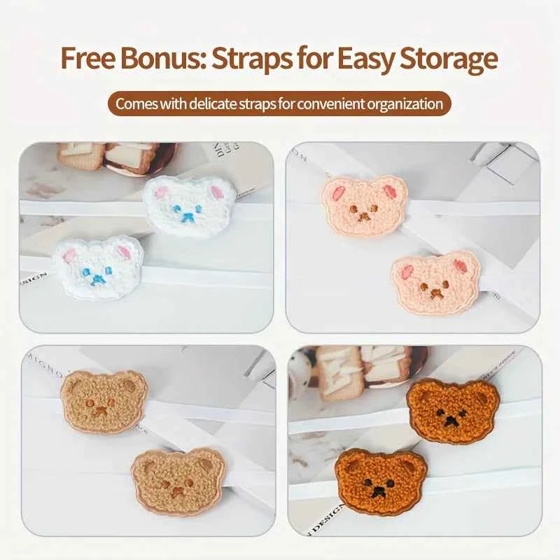 A Set of Car Interior Partition Curtains - Checkered Car Partition Curtains, Sunshade Car Curtains, Cute Bear Design Retractable