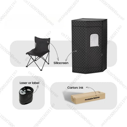 Portable 3L Steam Sauna Tent – 1-Person Wet Steam Home Spa with Stainless Steel Frame