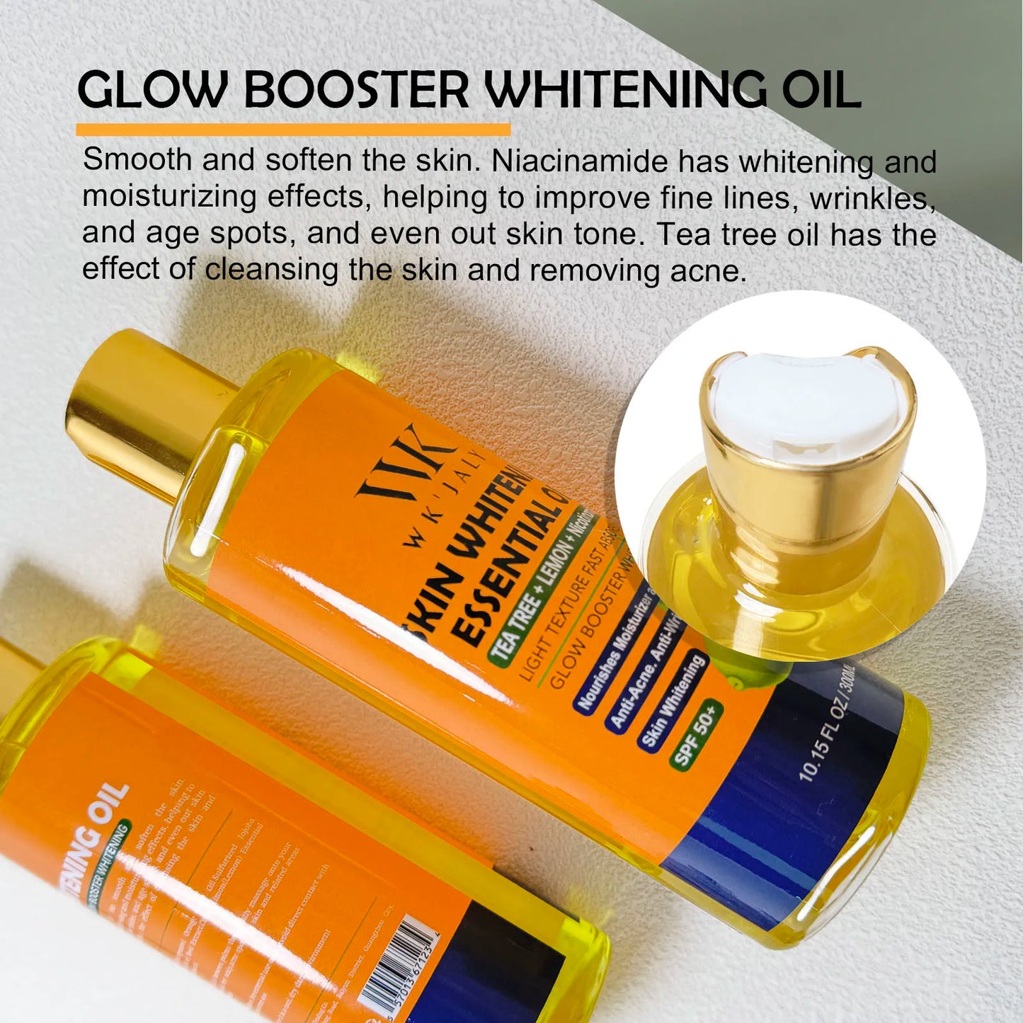 WK JALY Whitening Essential Body Oil Series, Clean Skin, Moisturizing, Nourishing, Remove Acne, Black Spots, for All Skin Types - Shello's Creative Boutique