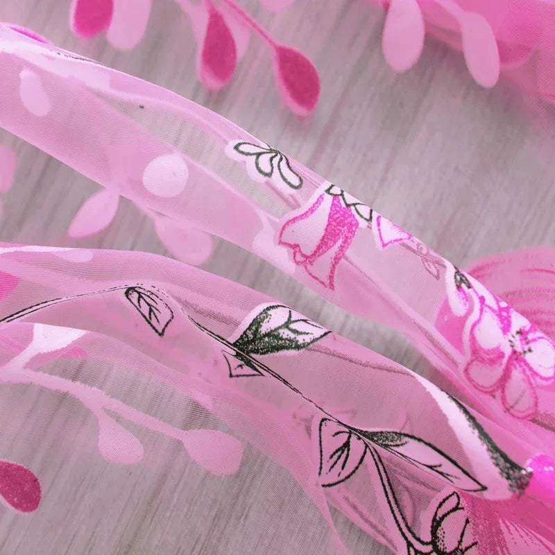 Modern Purple Tulle Curtain Panel - 200x100cm Sheer Voile Drape for Living Room & Bedroom - Shello's Creative Boutique
