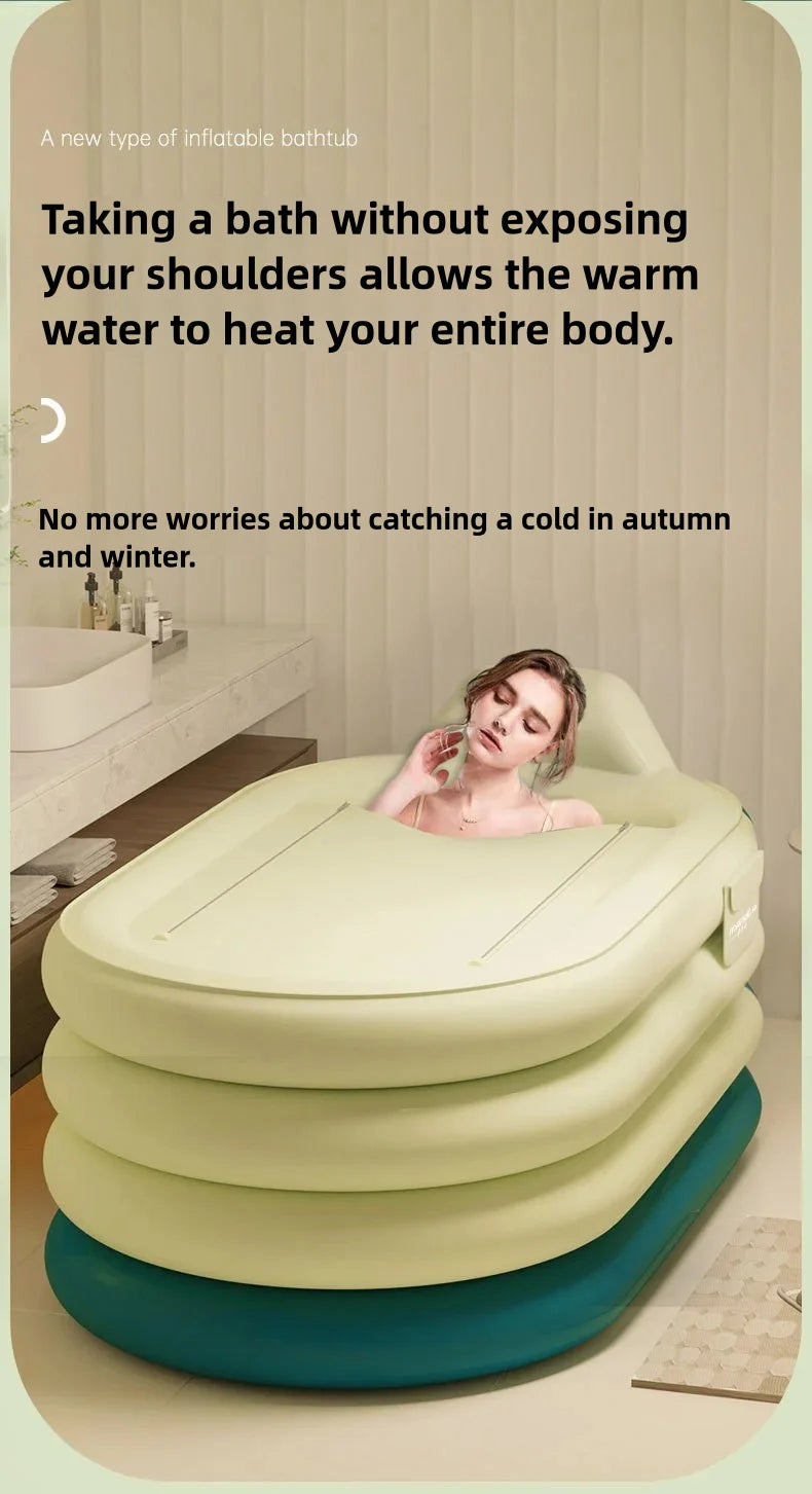 Foldable Adult Sitting Bathtub – Thickened Inflatable Bath Barrel for Sweat Steam & Medicine Bath