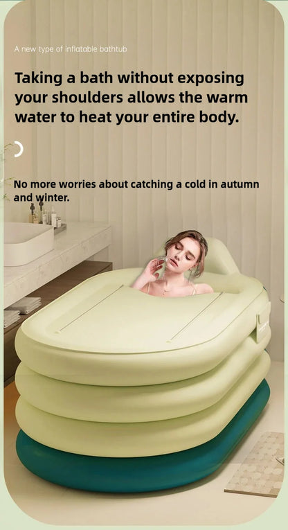 Foldable Adult Sitting Bathtub – Thickened Inflatable Bath Barrel for Sweat Steam & Medicine Bath