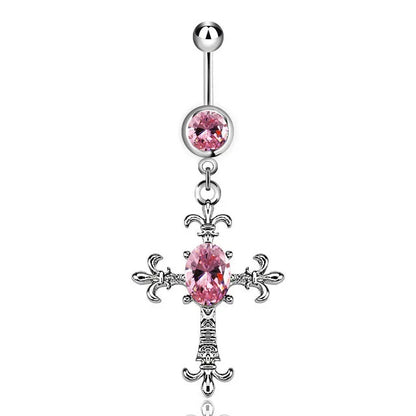 Pink Stainless Steel Belly Button Ring – Animal & Butterfly Styles