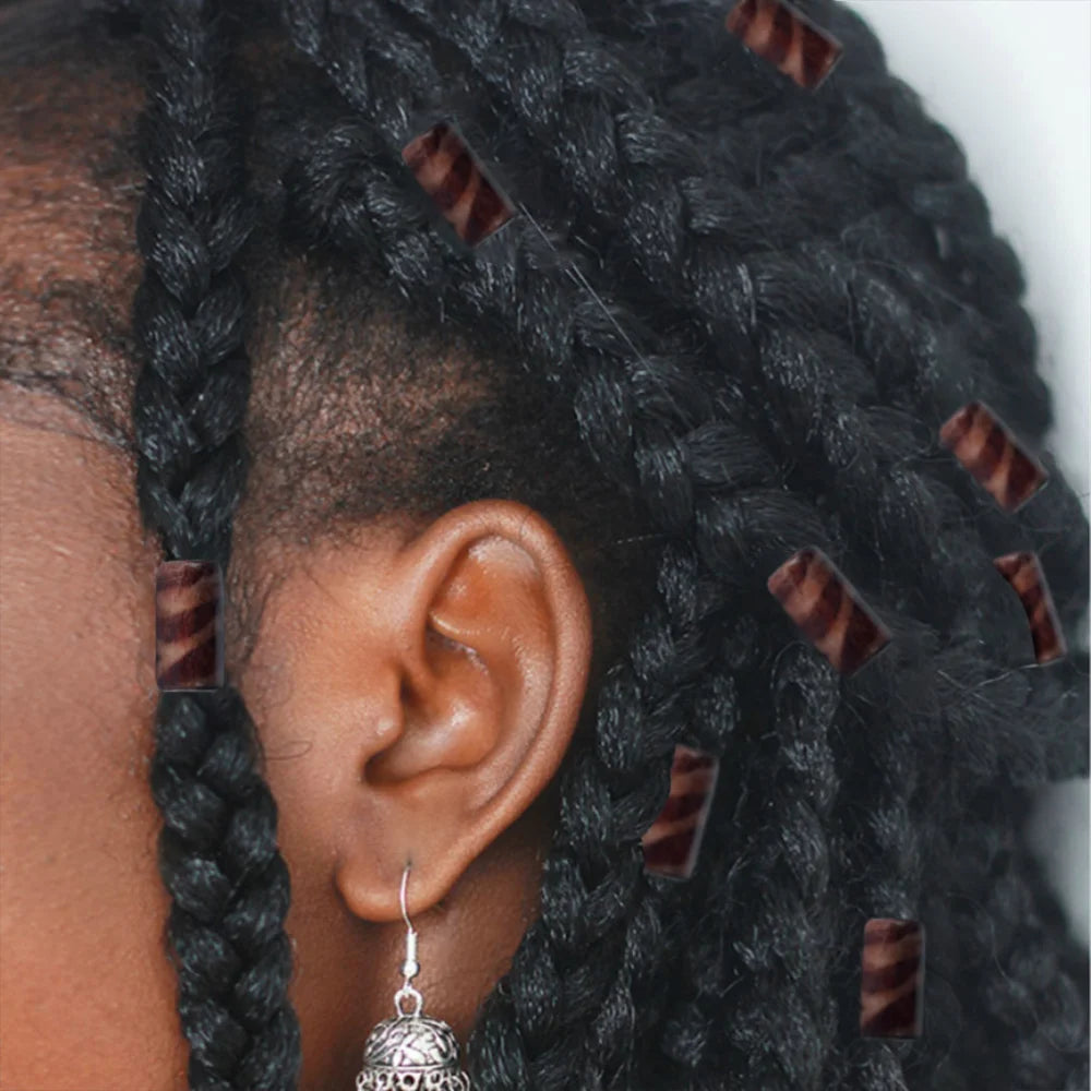 100pcs Wooden Dreadlock Beads - Vintage Natural Wood Hair Accessories - Shello's Creative Boutique