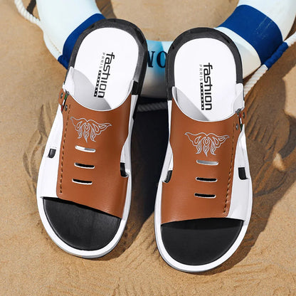 Men's Casual Summer Sandals – Black & Orange