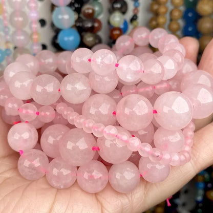 1 Strand 45pcs Natural Stone Beads – Rose Quartz, Tiger Eye, Obsidian