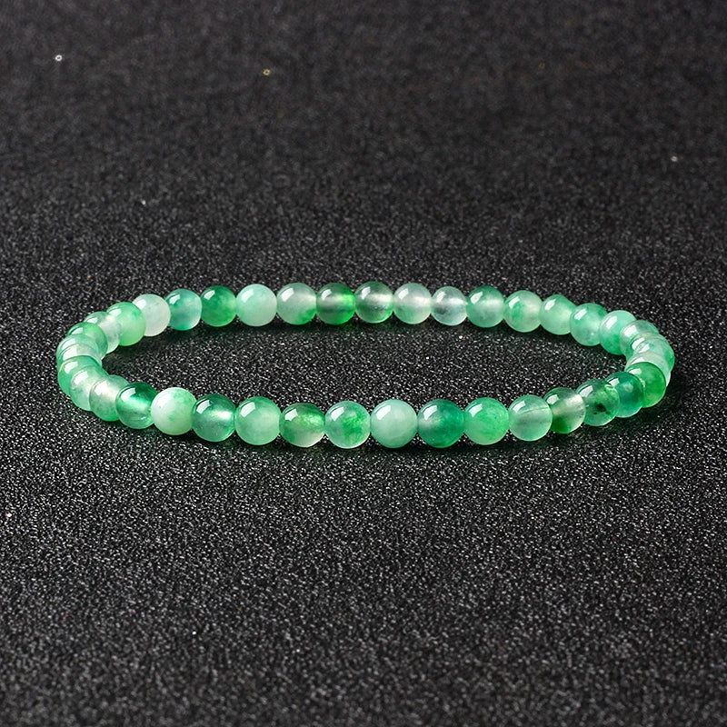 4mm Natural Stone Agate & Lava Stretch Bracelet – Handmade Tiny Bead Bangle for Men & Women