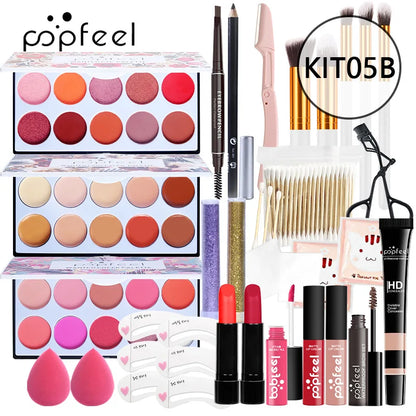 Christmas Makeup Gift Box Foundation Eyeshadow Powder Long Lasting Lip Ink 27 Pieces Birthday Gifts Makeup for Women Full Kit - Shello's Creative Boutique