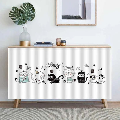 1PC Kitchen Cabinet Curtain Cover Dustproof Cupboard Wardrobe Short Curtains Washable Drapes Self-adhesive Half-Curtain Cortinas