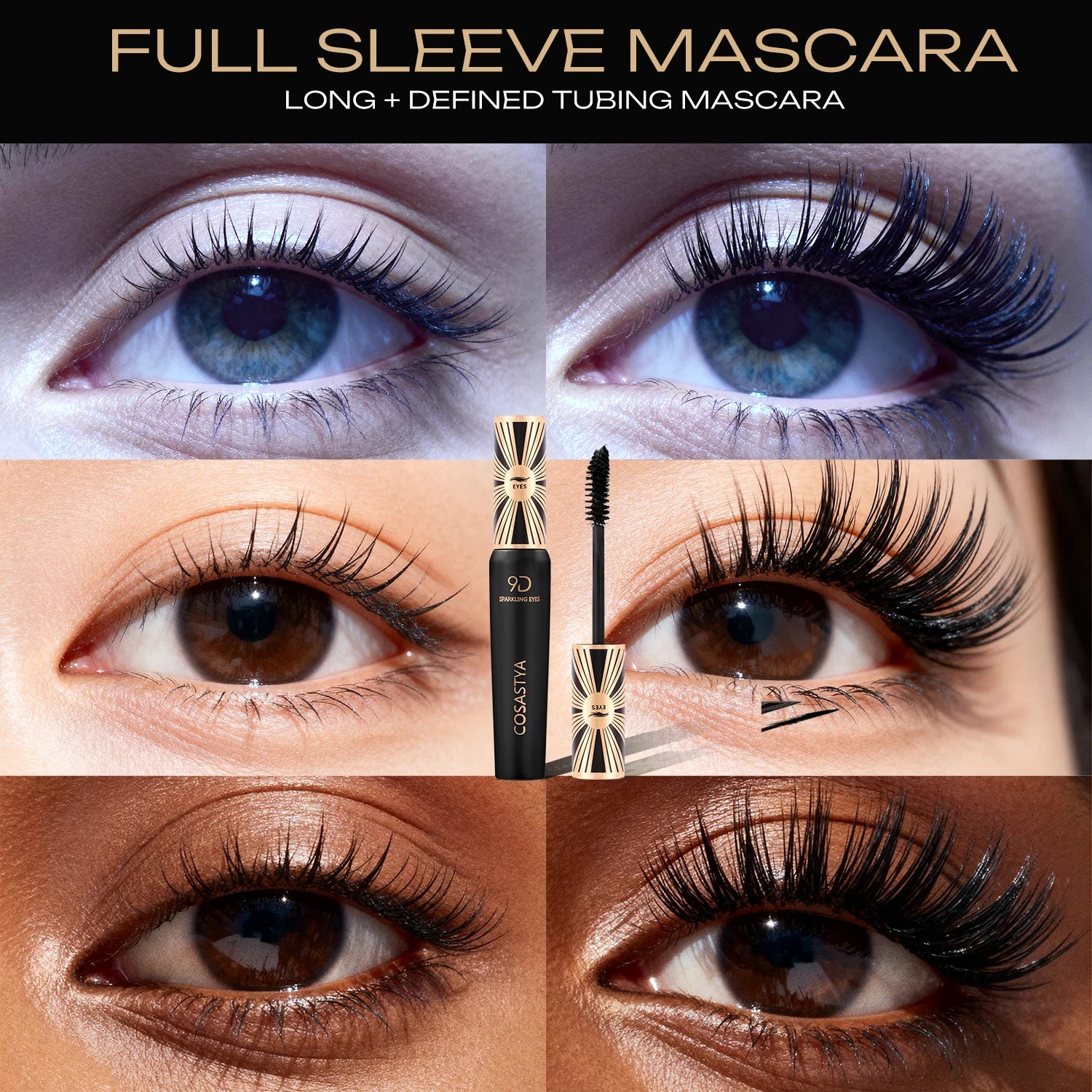 COSASTYA 9D Waterproof and Sweat-Proof Mascara, Black, Volume, Curl, Long-Lasting, Smudge-Proof, Travel Size - Shello's Creative Boutique