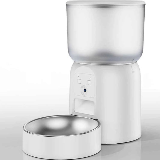 3L large capacity pet feeder, equipped with high-definition camera and stainless steel food bowl, with application