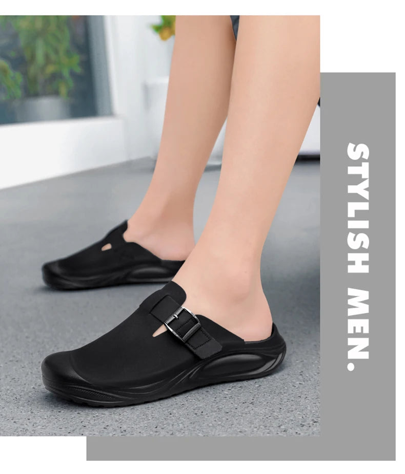 Men's Summer Sports Slippers - Anti-Slip Indoor Outdoor Sandals for Beach & Home