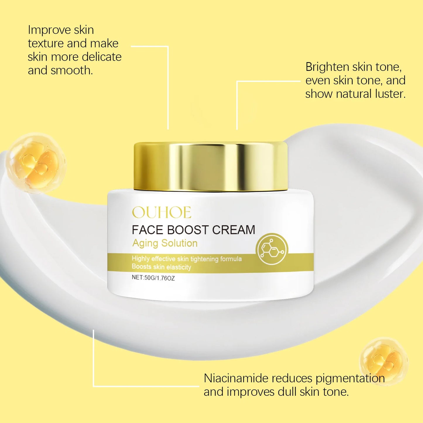 Deep Hydration Face Cream Moisturizing Nourish Tighten Skin Fade Fine Lines Wrin-kle Repair Brighten Smooth Collagen Boost Cream - Shello's Creative Boutique