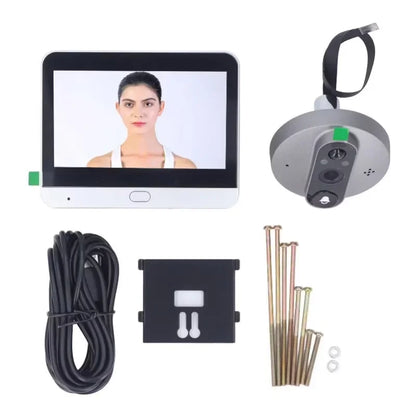 3MP WiFi Peephole Door Camera with 4.3 Inch Screen, Night Vision & PIR Detection
