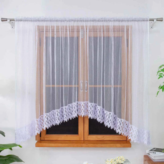 Classic White Sheer Curtains - Light Filtering Breathable Drapes for Bedroom & Living Room