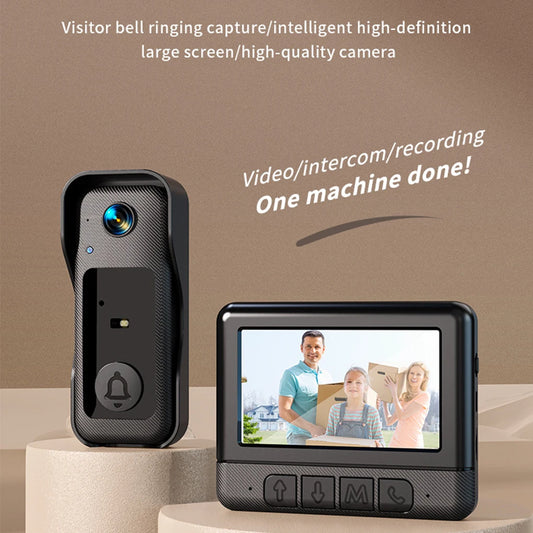 4.3 Inch Wireless Video Doorbell with 130° Camera & Night Vision