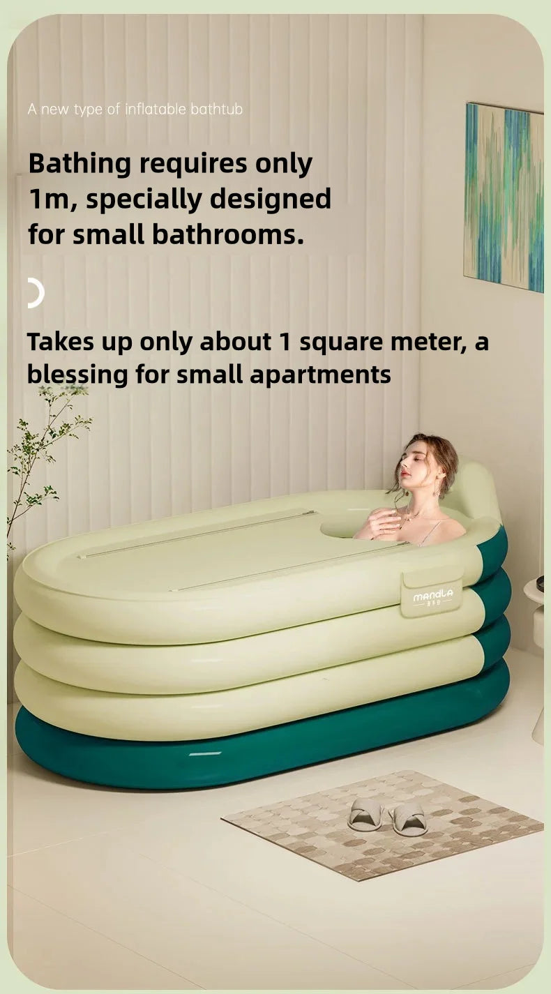 Foldable Adult Sitting Bathtub – Thickened Inflatable Bath Barrel for Sweat Steam & Medicine Bath